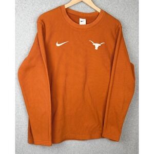 Nike Texas Longhorns Waffle Knit Long Sleeve Crew Shirt Stitched Logo L